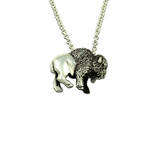 bison necklace sterling silver buffalo necklace bison jewelry wild life jewelry 