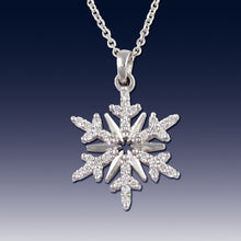 Load image into Gallery viewer, Diamond Pave Snowflake with .15 ctw diamonds 14K WG
