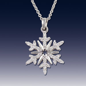 Diamond Pave Snowflake with .15 ctw diamonds 14K WG