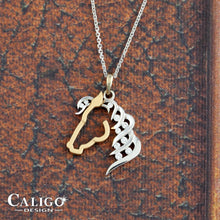 Load image into Gallery viewer, Horse Pendant Necklace - Horse Silhouette Pendant 14K TT gold  with diamonds
