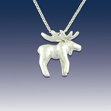 Load image into Gallery viewer, Moose Pendant Necklace - Sterling Silver
