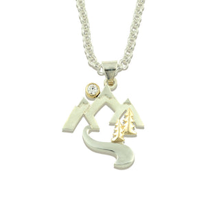 Mountain Stream Necklace - Sterling Silver 10K YG - Mountain Jewelry - Western Jewelry