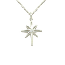 Load image into Gallery viewer, north star diamond pendant necklace 14K WG diamond Star Jewelry North Star Jewelry Sky Jewelry
