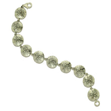 Load image into Gallery viewer, sand dollar bracelet sterling silver link bracelet sand dollar jewelry beach jewelry
