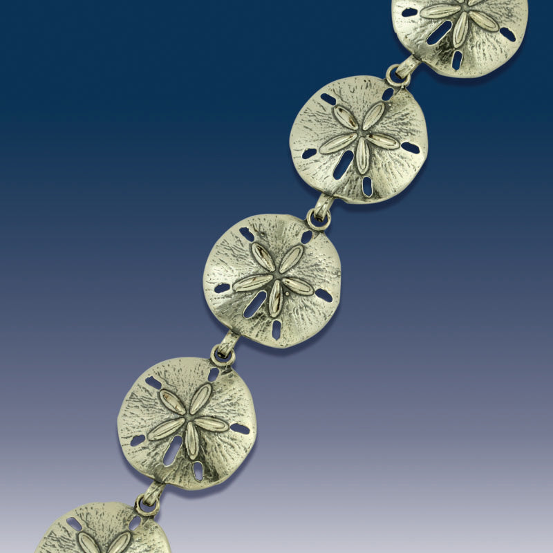 Sand Dollar Bracelet Sterling Silver Sand Dollar Link Bracelet caligodesign