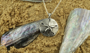 sand dollar necklace sterling silver sand dollar jewelry beach jewelry sea life jewelry