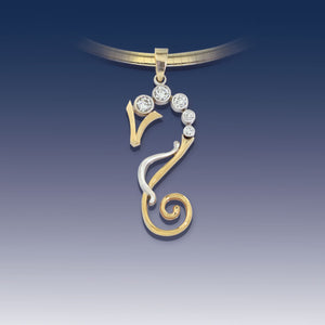 diamond seahorse necklace gold and diamond seahorse silhouette necklace seahorse jewelry sea life jewelry
