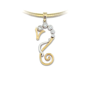 diamond seahorse necklace gold and diamond seahorse silhouette necklace seahorse jewelry sea life jewelry