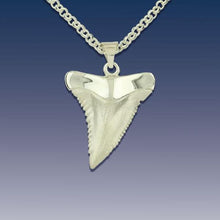 Load image into Gallery viewer, Shark Tooth Pendant Necklace  - Sterling Silver 
