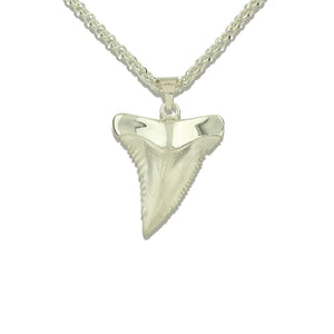 Shark Tooth Pendant Necklace  - Sterling Silver 