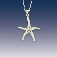 Load image into Gallery viewer, Starfish Pendant Necklace Small -  Sterling Silver  with Crystal
