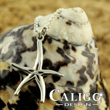 Load image into Gallery viewer, Starfish Pendant Necklace - Sterling Silver with Crystal
