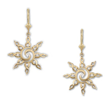 Load image into Gallery viewer, diamond spiral sun earrings sun jewelry sky jewelry
