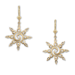 diamond spiral sun earrings sun jewelry sky jewelry