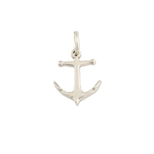 Load image into Gallery viewer, Anchor charm on o-ring - sterling silver - anchor charm nautical jewelry nautical charm
