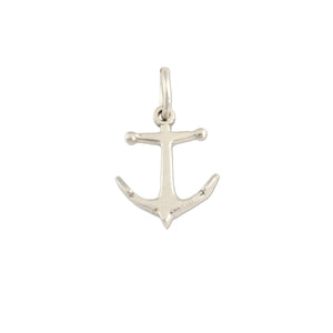 Anchor charm on o-ring - sterling silver - anchor charm nautical jewelry nautical charm