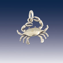 Load image into Gallery viewer, crab charm on o-ring - crab charms - crab jewelry beach charms
