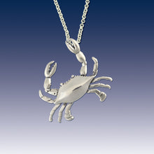 Load image into Gallery viewer, silver crab necklace sterling silver crab crab jewelry crab necklace nature inspired jewelry
