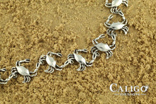 Load image into Gallery viewer, crab bracelet sterling silver crab link crab jewelry beach jewelry sea life jewelry
