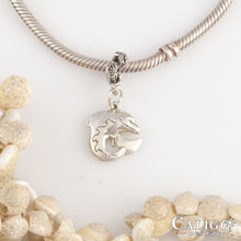 Load image into Gallery viewer, Dolphin Charm - Sterling Silver Dolphin Charm - Dolphin Jewelry - Dolphin charm on coral spacer
