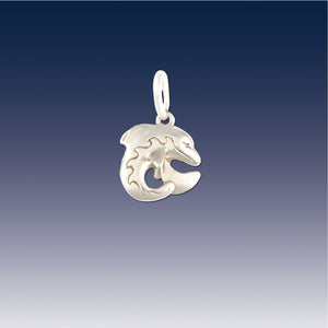 Dolphin Charm - Sterling Silver Dolphin Charm - Dolphin Jewelry - Dolphin charm on o ring