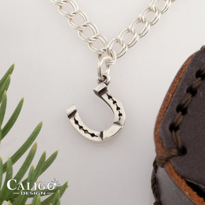 horse shoe charm - horse jewelry - horse shoe charm on o ring - horse bracelet charm