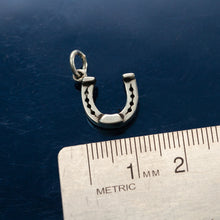 Load image into Gallery viewer, horse shoe charm - horse jewelry - horse shoe charm on branch spacer - horse bracelet charm
