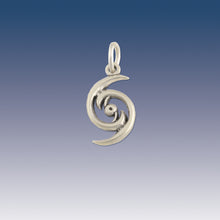 Load image into Gallery viewer, Hurricane charm - sterling silver - hurricane charm on o-ring - ocean jewelry
