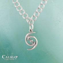 Load image into Gallery viewer, Hurricane charm - sterling silver - hurricane charm on o-ring - ocean jewelry

