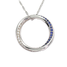 Load image into Gallery viewer, Mobius Wave Necklace - 14K WG Diamond and Sapphire Necklace Wave Jewelry Eternity Necklace Ocean Jewelry
