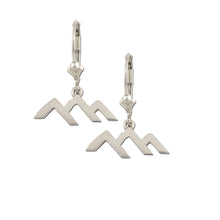 Load image into Gallery viewer, mountain earrings - mountain leverback earrings mountain silhouette earrings mountain jewelry
