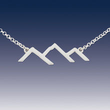Load image into Gallery viewer, mountain necklace mountain silhouette necklace with chain mountain jewelry western jewelry
