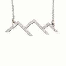 Load image into Gallery viewer, Diamond mountain silhouette necklace pave diamond mountain diamond mountain mountain necklace mountain jewelry
