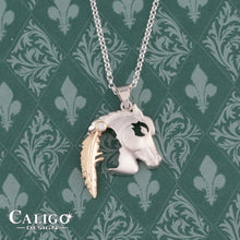 Load image into Gallery viewer, Horse Pendant Necklace - Horse Head Small - Sterling Silver 10K Yellow gold - Native American Jewelry Horse Jewelry Indian Horse Head
