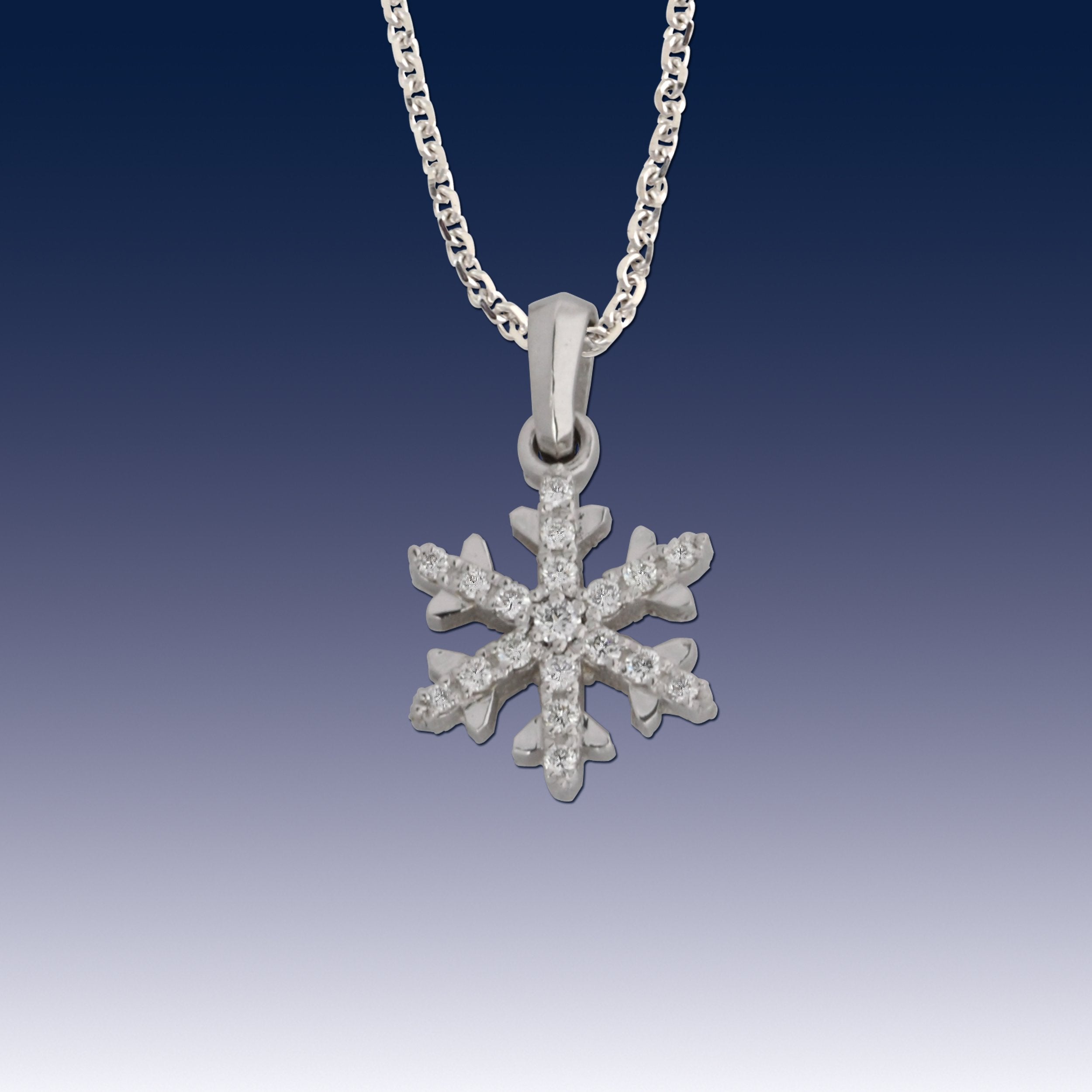 14k Candian Diamond Snowflake Pendant | Keir Fine Jewellery