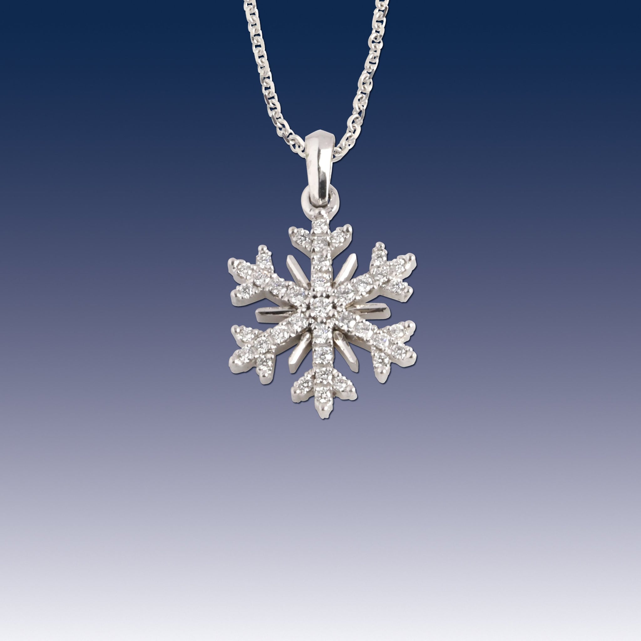 Diamond 0.77ct 18ct White Gold Snowflake Pendant – Michael Jones Jeweller