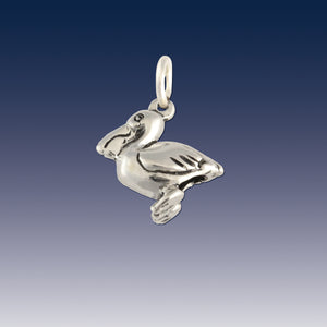 Pelican charm on o-ring - pelican jewelry - beach charms
