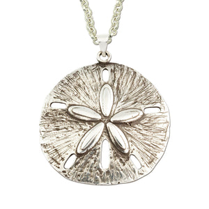 Sand Dollar Necklace Large - Sterling Silver Sand Dollar Jewelry