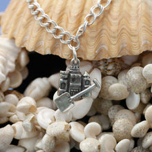 Load image into Gallery viewer, sand castle charm on o ring - beach sand castle charm - beach charms
