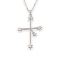 Load image into Gallery viewer, star Necklace southern cross pendant 14K white gold diamonds star jewelry southern cross jewelry
