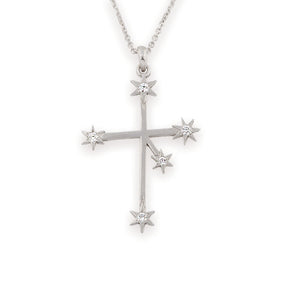 star Necklace southern cross pendant 14K white gold diamonds star jewelry southern cross jewelry