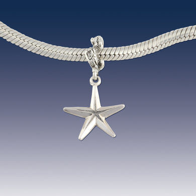 starfish charm - beach starfish bracelet charm on coral spacer - fits on pandora style bracelets - beach charms