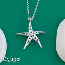 Load image into Gallery viewer, Diamond Starfish Necklace - 14K gold and diamonds - Starfish Necklace
