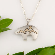 Load image into Gallery viewer, Bear Mountain Pendant Necklace - Sterling Silver 10K YG
